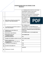 Proforma For Registration of Subject For Project