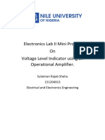 Electronics Lab II Mini Project On Voltage Level Indicator Using An Operational Amplifier