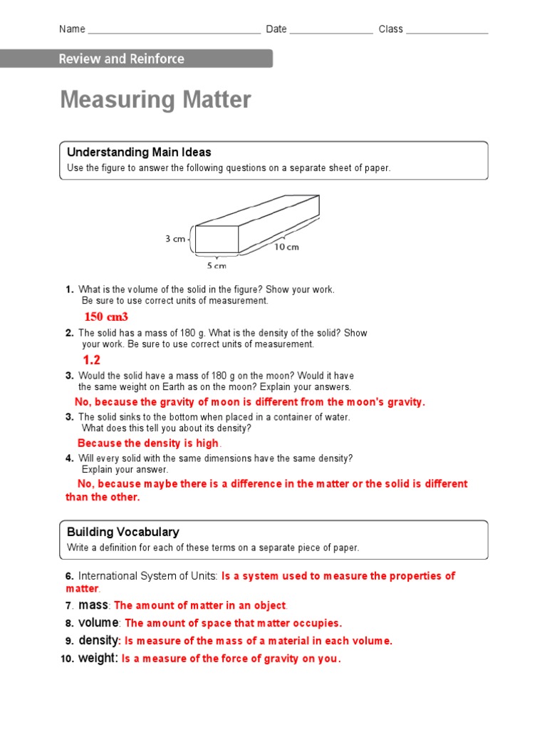 Measuring Mass and Volume of Solids | PDF