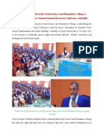 Debre Markos University Social Science and Humanities College Is Undertaking The First Annual National Research Conference Colorfully