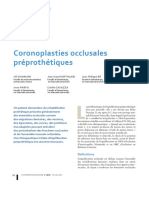 Coronoplasties occlusales préprothétiques