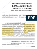 Atribuciones de La Motivación Al Logro y Sus Implicaciones en La Formación Del Pensamiento Lógico-Matemático en La Universidad