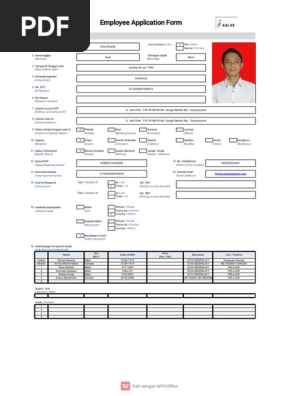 Employee Application Form