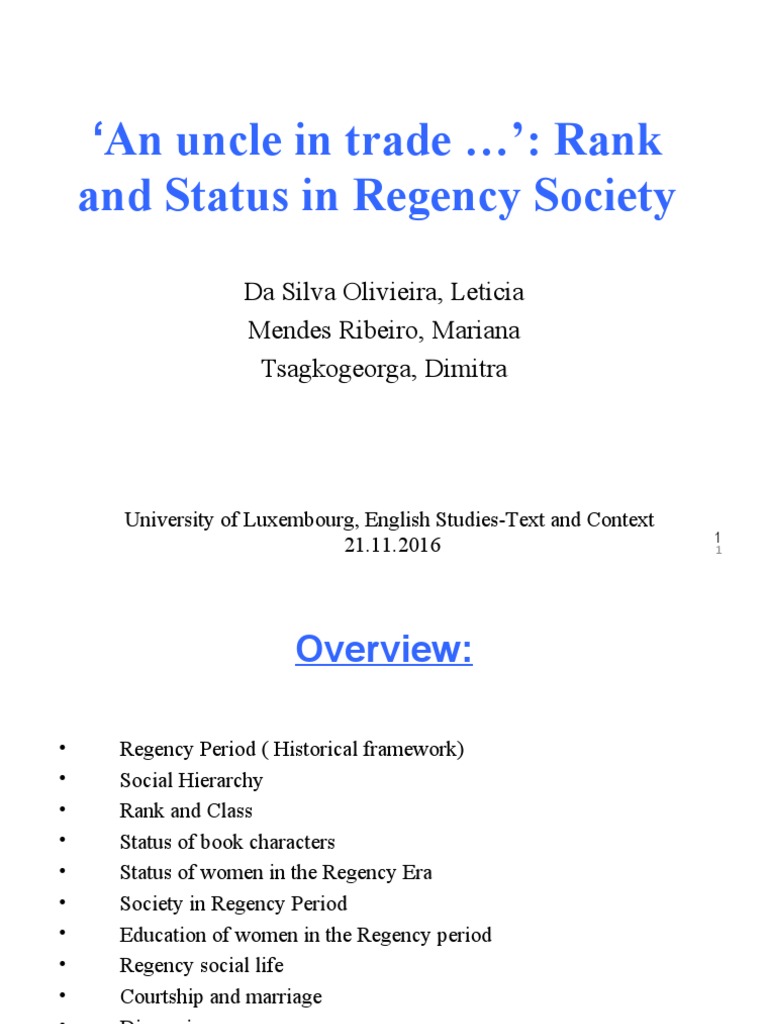 An Uncle in Trade.... Regency Period, Rank and Status2 PDF Pride
