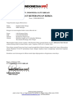 Surat Keterangan Kerja - Adlipermanaputra