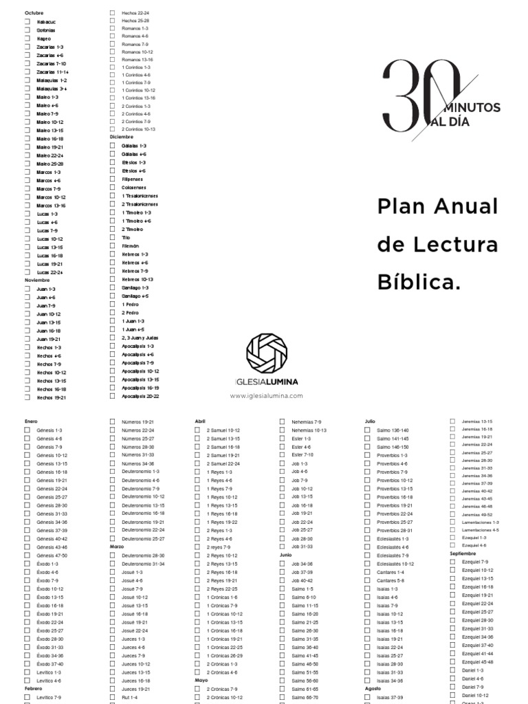 Plan de Lectura 30 Min | PDF | Biblia cristiana | Gente del Antiguo ...