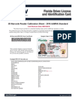 Florida Driver License and Identification Card: 2D Barcode Reader Calibration Sheet - 2016 AAMVA Standard