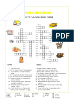 Food and Drink: Complete The Crossword Puzzle