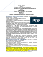 Ley 640 de 2001 modifica normas de conciliación en Colombia