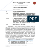 CARTA N°015 Solicitud de PREVENCIONISTA