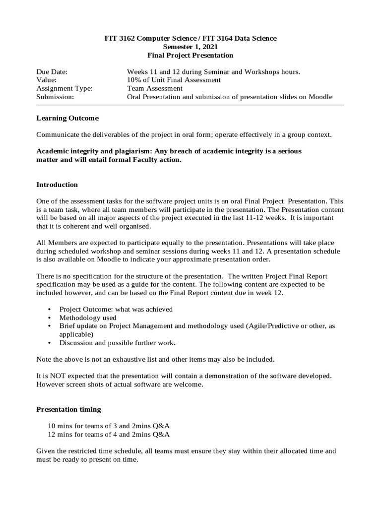 Final Project Presentation Guide | PDF | Typography | Communication