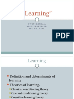 "Learning": Swati Bansal, Asst. Professor, Sgi, Gr. Nida