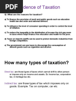 Incidence of Taxation: Q: What Are The Reasons For Taxation?