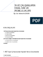 İşveren Ve Çalişanlarin Yasal Hak Ve Sorumluluklari: Öğr. Gör. Mehmet Ali ZENGİN