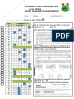 Ficha Óptica Con Clave de Matematica de 1 A 5 Secundaria