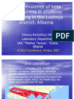 Overview of Thalassemia Epidemiology and Molecular Characterization in Albania