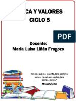 ETICA Y VALORES CICLO 5 MARIA LUISA LIÑAN