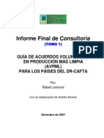 Guia de Acuerdos Voluntarios en Produccion Mas Limpia para Los Paises Del DR-CAFTA. TOMO 1