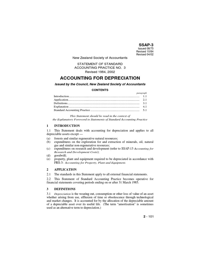 Accounting For Depreciation SSAP3 PDF Depreciation Historical Cost