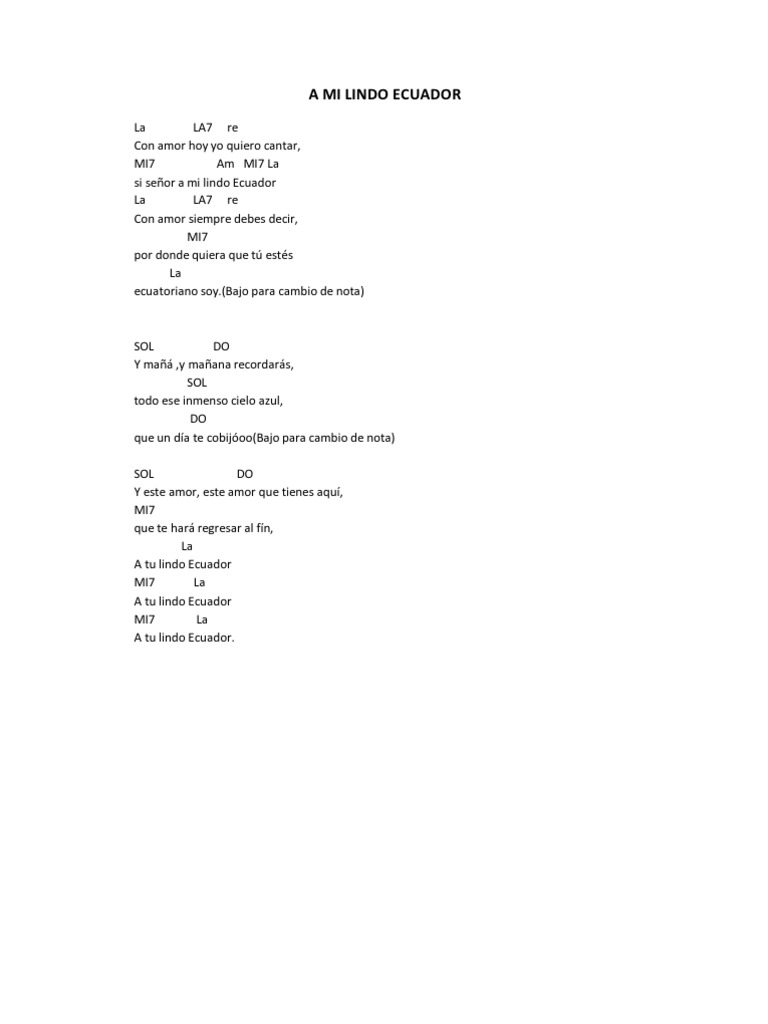 A Mi Lindo Ecuador PDF