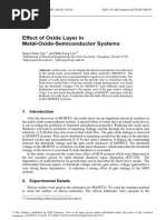 Effect of Oxide Layer in Metal-Oxide-Semiconductor Systems: SMAE 2016