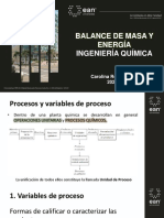 Clase 2 - Variables de Proces Curso Balance de Masa y Energía - Grupo 1 Diurno Jueves 29-07-21 y Martes 03-08-21