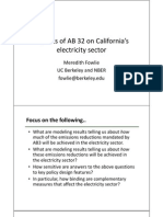 Impacts of AB 32 On California's Electricity Sector: Focus On The Following.