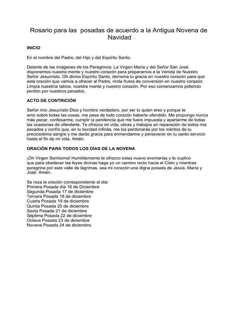 Rosario para las Posadas Navideñas | PDF | María, madre de Jesús | Oración