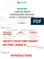 Curso de Inglês Conversação Aplicada Class 2 - Introductions