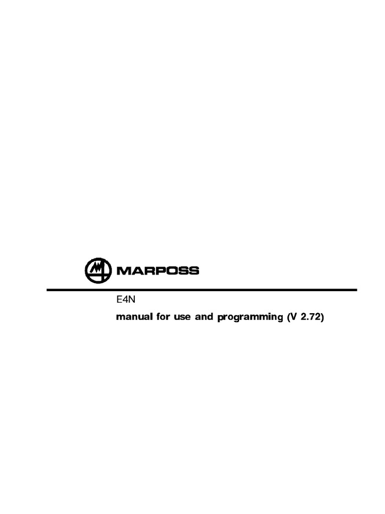 Marposs E4N V2.7 Digital Column Users Operation Programming Instructions  Manual