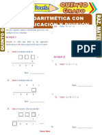 Criptoaritmética Con Multiplicación y División para Quinto Grado de Primaria