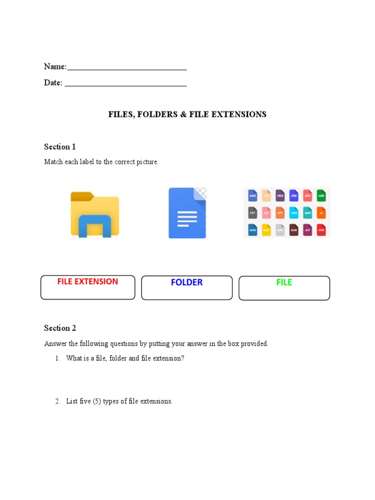 1.6 Files and Folders and Extensions 1 | PDF | Computers