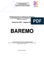 Baremo venezolanos segundo llamado 2021