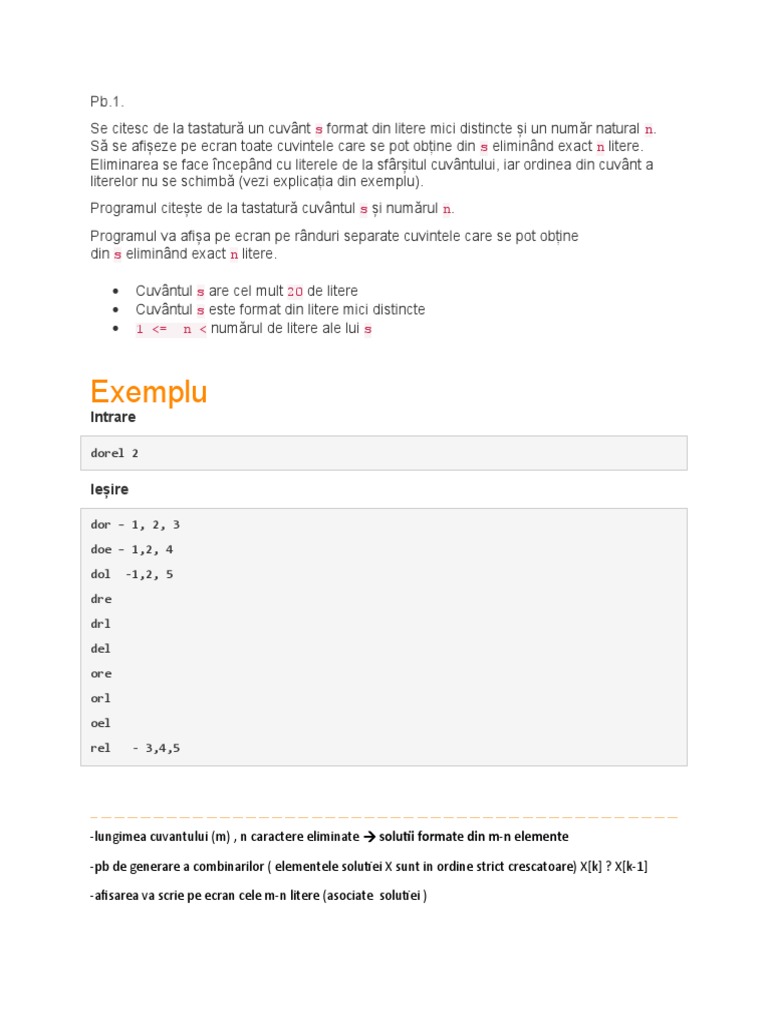 Aplicatii Combinari | PDF