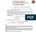 Calculo II: 1ra tarea académica sobre extremos relativos, áreas de conos y funciones inversas