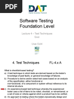 Software Testing Foundation Level: Lecture 4 - Test Techniques Quiz Uwe Gühl