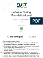 Software Testing Foundation Level: Lecture 4 - Test Techniques Quiz Uwe Gühl