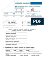 Activité Adjectifs Possessifs