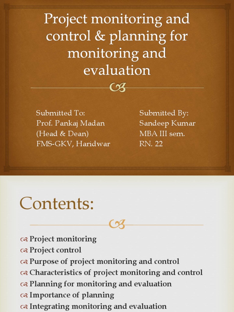 Project Monitoring and Control Guide | PDF | Evaluation | Monitoring ...