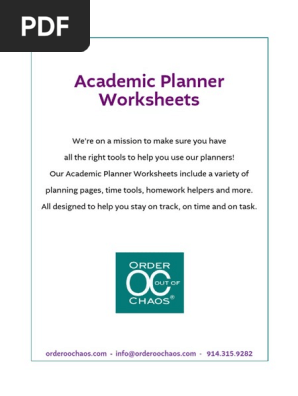 Academic Planner Worksheets Cmp 3