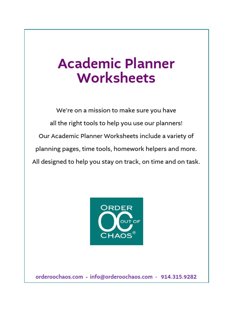 Academic Planner Worksheets CMP 3 | PDF