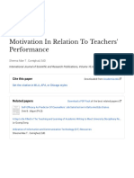 Motivation in Relation To Teachers' Performance