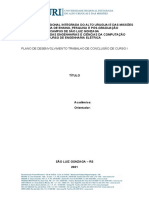 Plano de Desenvolvimento Trabalho de Conclusão de Curso I