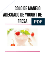 Protocolo de Manejo Adecuado de YOGURT DE FRESA - María Juliana Muñoz