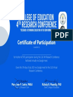 Certificate of Participation