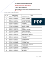 IS700 PG Diploma First Selection List