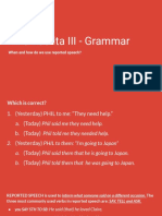 English - Grammar - Reported Speech