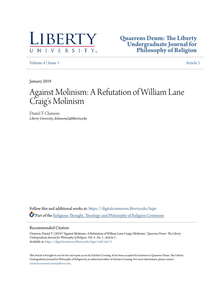 Refuting Craig's Molinism Theory | PDF | Free Will | Philosophical Theories