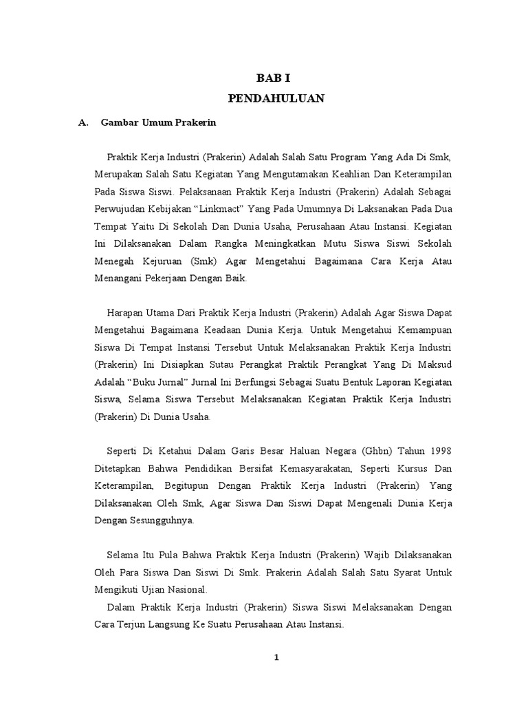 Contoh Laporan PKL | PDF