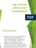 Testing Criteria for Electronics Components Interoperability